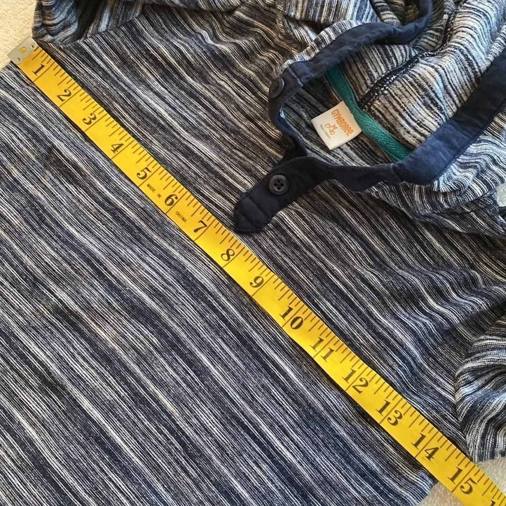 Gymboree hooded pullover shirt long sleeve 3 button front size medium 7-8